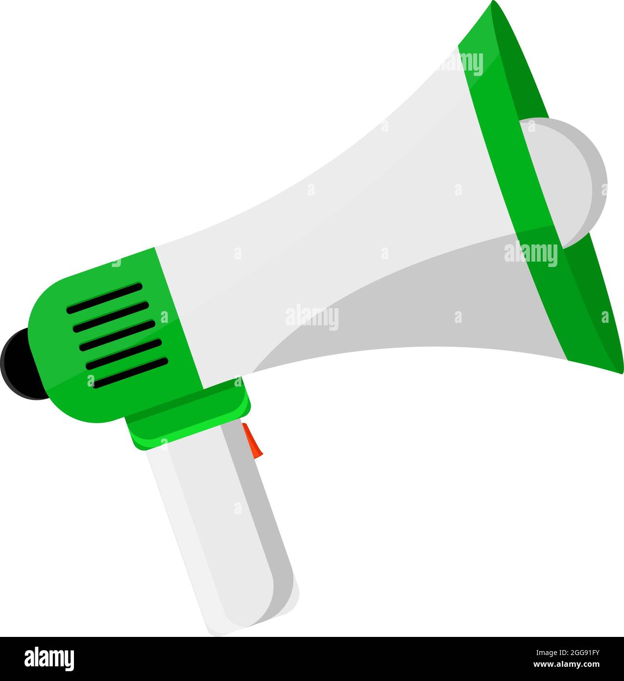 Weißes Megaphon, Illustration, Vektor auf weißem Hintergrund. Stock Vektor