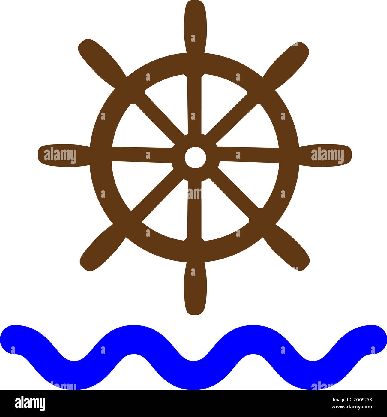 Ruder eines Schiffes, Illustration, Vektor, auf weißem Hintergrund. Stock Vektor