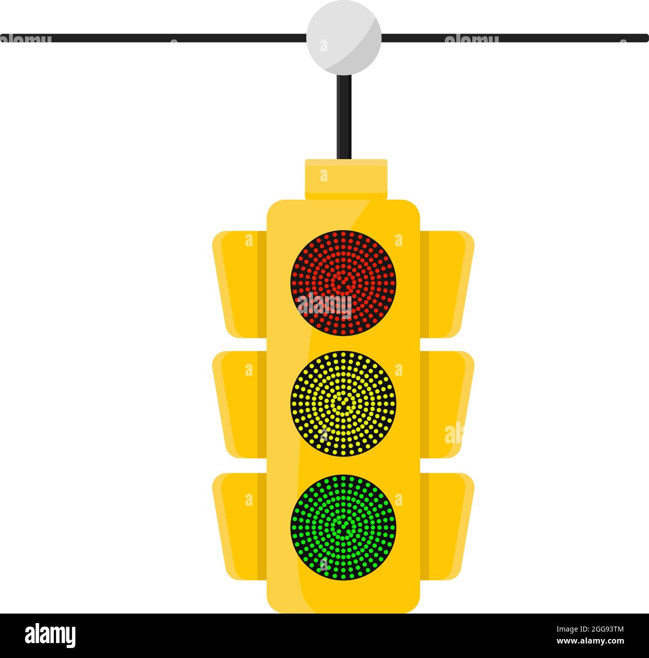 Gelbe Ampel, Illustration, Vektor auf weißem Hintergrund. Stock Vektor