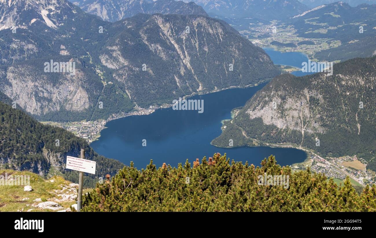 Hallstätter See von oben Stockfoto