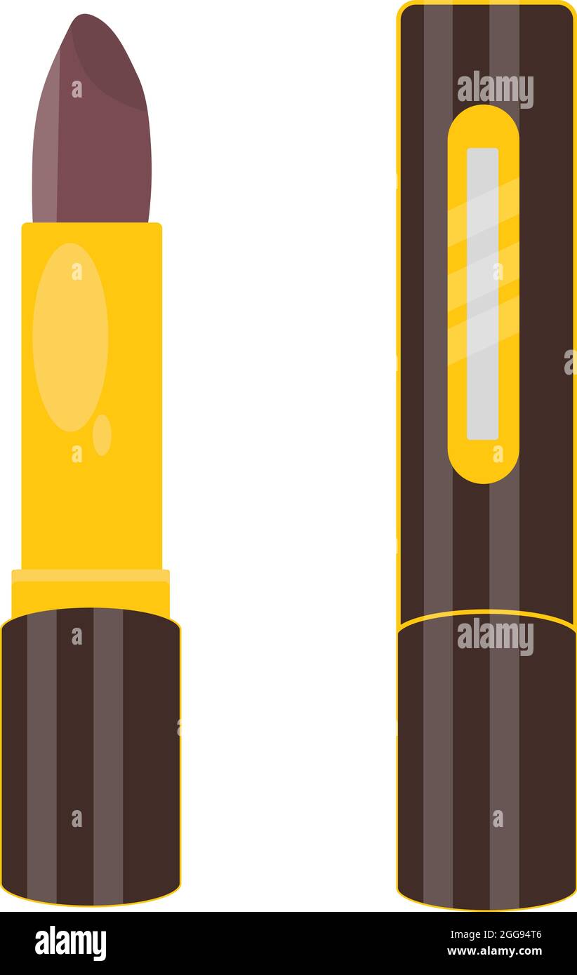 Brauner Lippenstift, Illustration, Vektor auf weißem Hintergrund. Stock Vektor