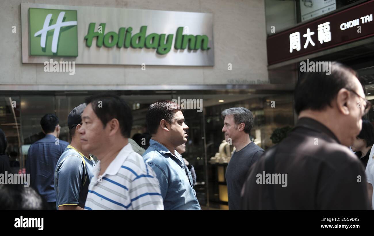 Holiday Inn Neighborhood Street Scene Tsim Sha Tsui, Kowloon, Hongkong, China Stockfoto