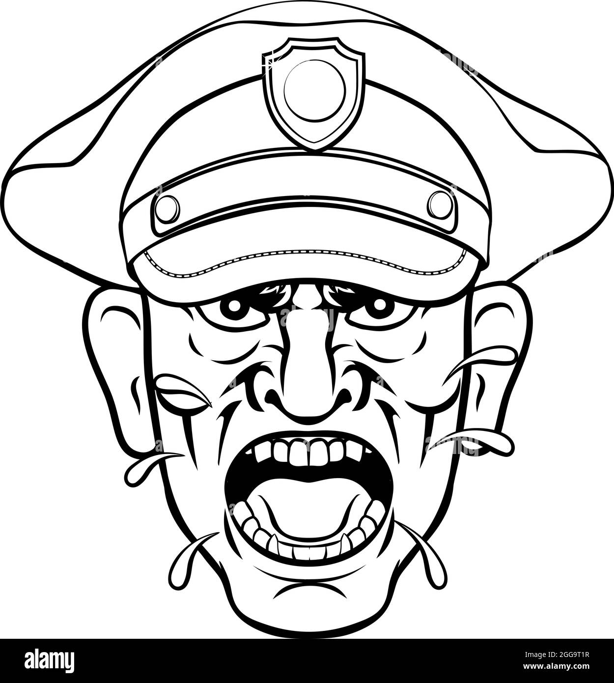 Wütend Polizist Polizist Cartoon Stock Vektor