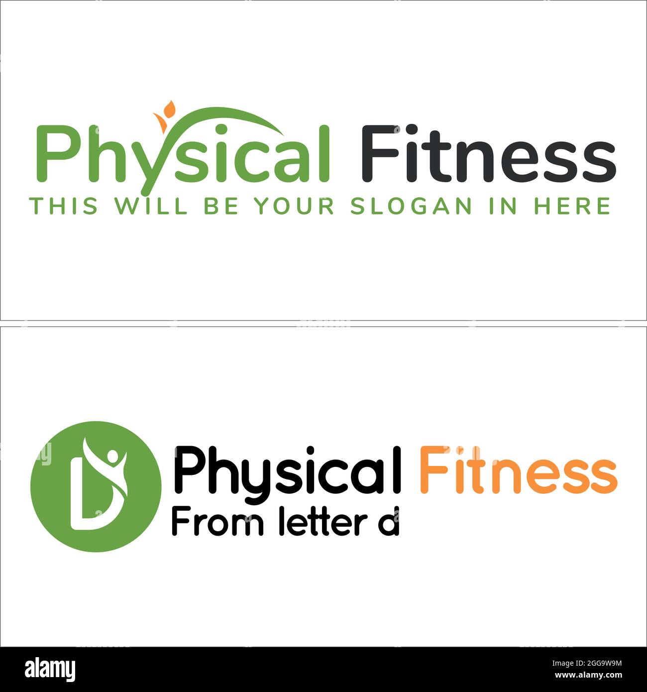 Körperliches Fitness-Gesundheitswesen Logo-Design Stock Vektor