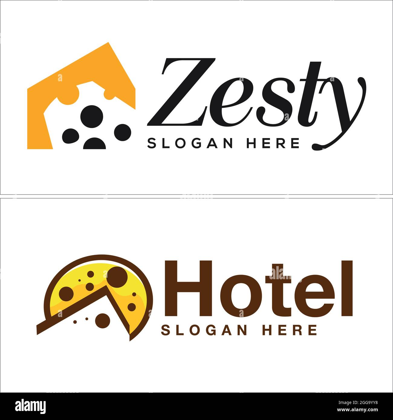 Design-Logo mit Käse und Home-Symbol Linie Vektor Stock Vektor