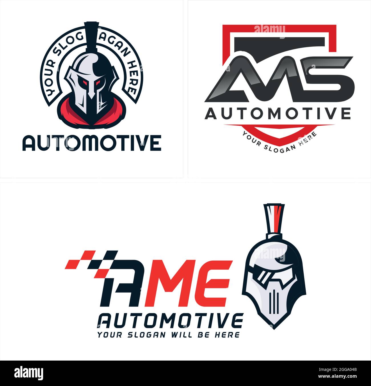Automobilservice Gladiatoren Club Logo Design Stock Vektor