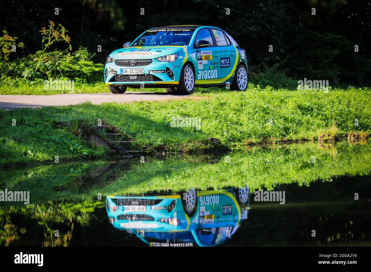 Opel Corsa e-Rally, Opel e-Rally Cup während der European Rally Championship 2021 ERC Barum Rallye, vom 27. Bis 29. August, in Zlin, Tschechische Republik - Foto Nuno Antunes / DPPI Stockfoto