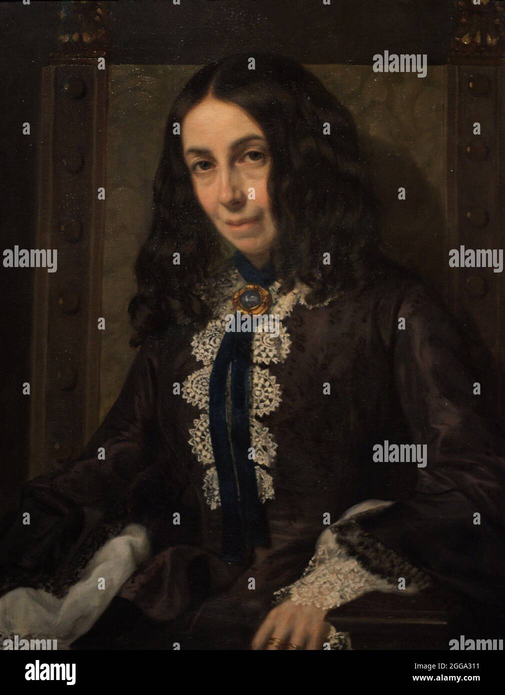 Elizabeth Barrett Browning (1806-1861). Englischer Dichter. Porträt von Michele Gordigiani (1830-1909). Öl auf Leinwand (73,7 x 58,4 cm), 1858. National Portrait Gallery. London, England, Vereinigtes Königreich. Stockfoto