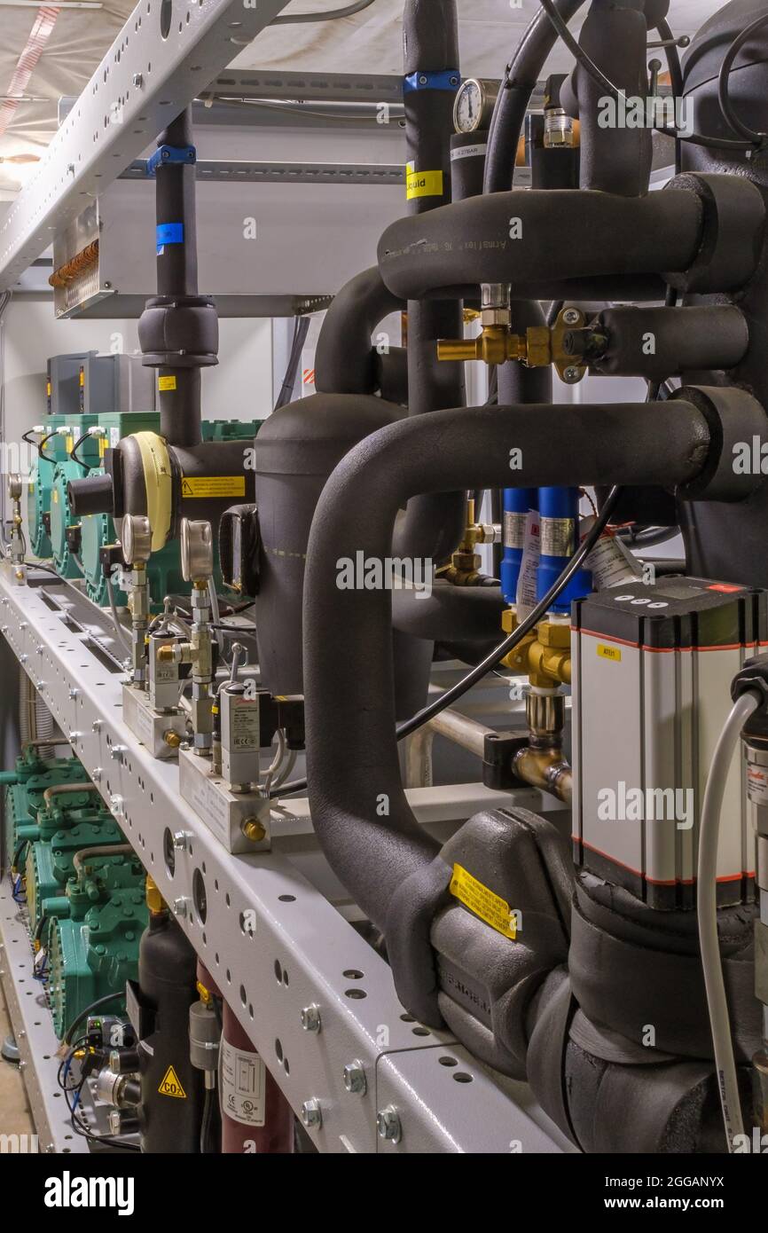 Industrielle Maschine in einer Fabrik Stockfoto