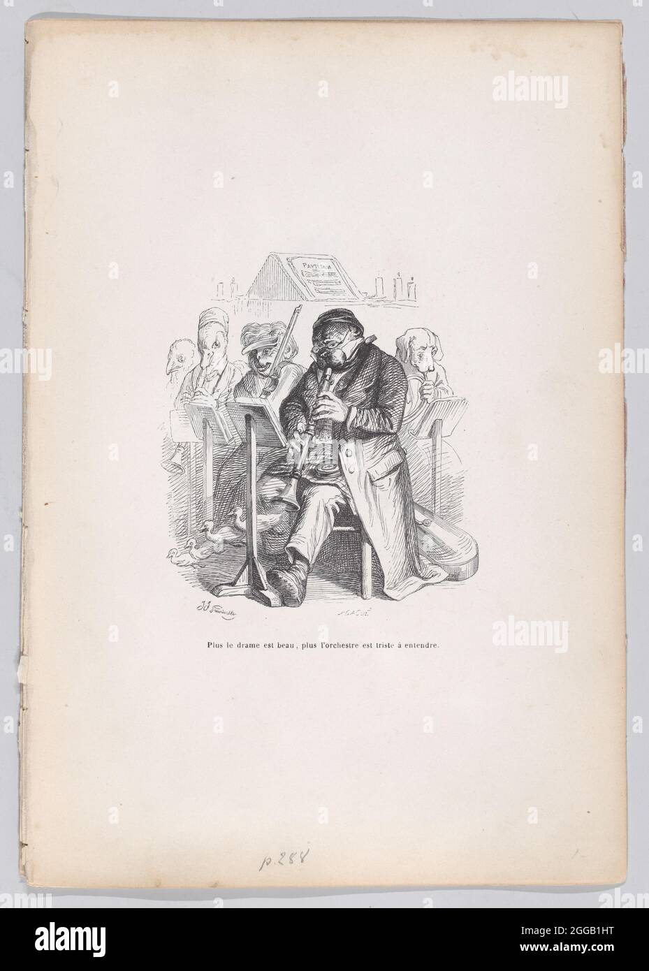 Je schöner das Drama ist, desto trauriger ist es dem Orchester, von Szenen aus dem privaten und öffentlichen Leben der Tiere zu hören, ca. 1837-47. Stockfoto