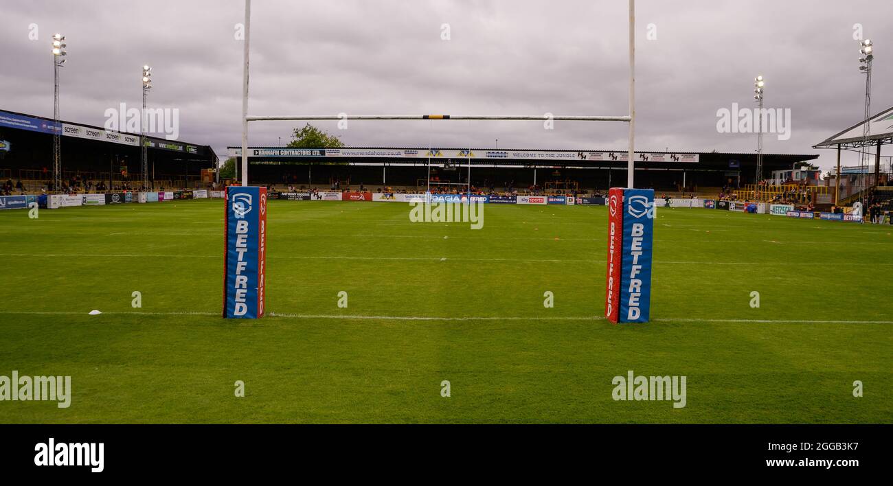 Castleford, West Yorkshire, Großbritannien. August 2021. Die Neuersetzung eines Schlauchschwaldes vor dem Auftakt für das Betfred Super League-Spiel zwischen Castleford Tigers V Wigan Warriors am 22. August 2021 beim Neuerfinden EINES Schlauchschwaldes, Castleford, West Yorkshire, Großbritannien Credit: Craig Cresswell/Alamy Live News Stockfoto