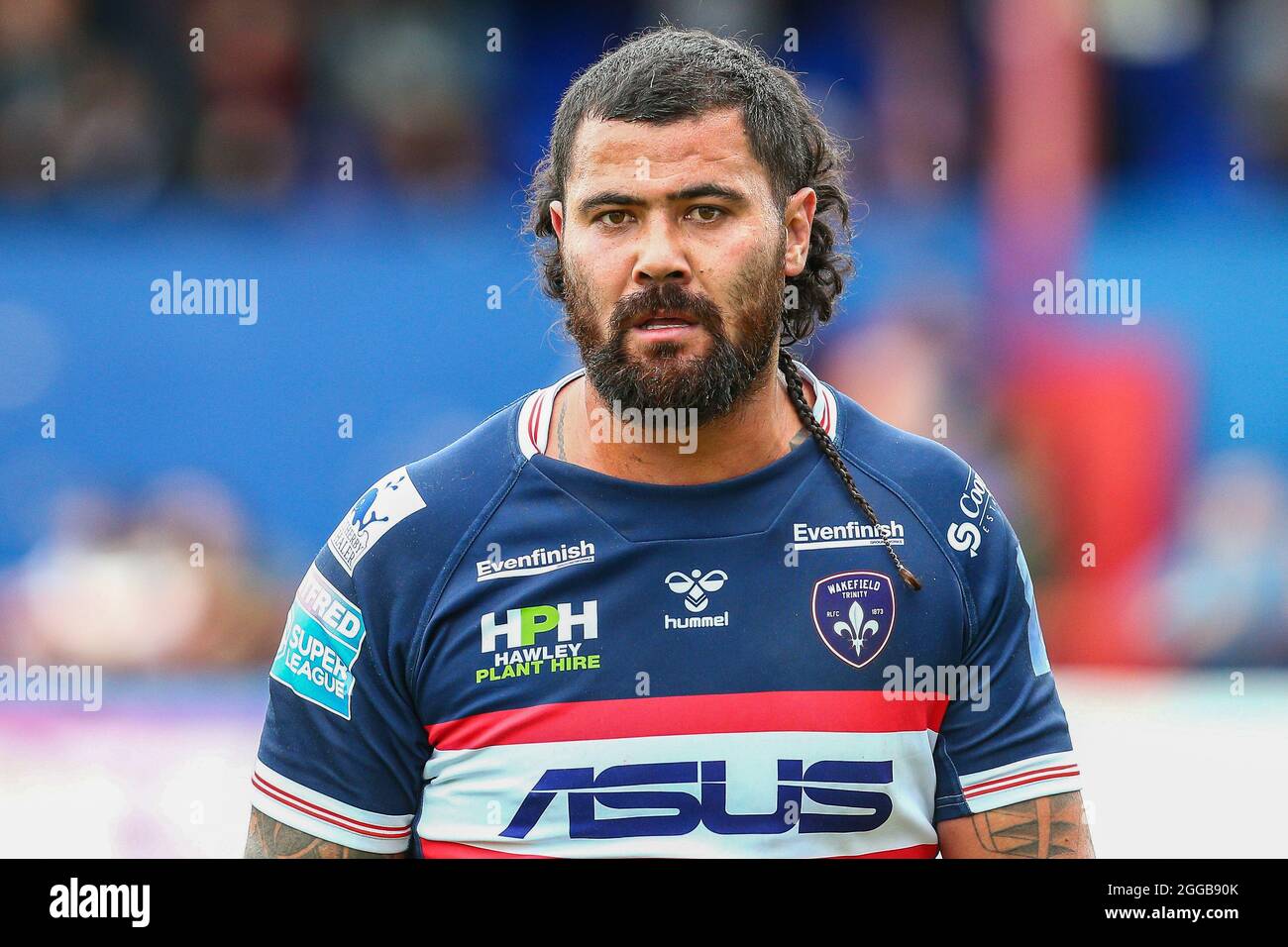 David Fifita ( 8 ) von Wakefield Trinity während des Spiels in, am 8/30/2021. (Foto von Craig Hawkhead/News Images/Sipa USA) Quelle: SIPA USA/Alamy Live News Stockfoto