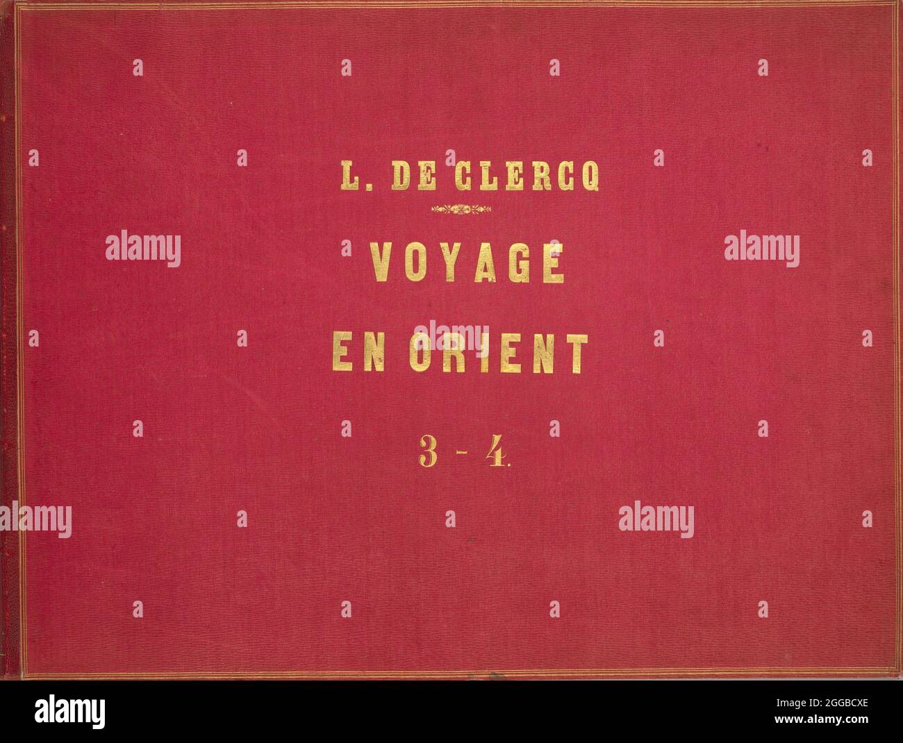 Voyage en Orient et en Espagne Vols 3 &amp; 4, 1860 oder höher. [Cover eines Buches über Reisen im Nahen Osten und Spanien von Louis de Clercq]. Stockfoto