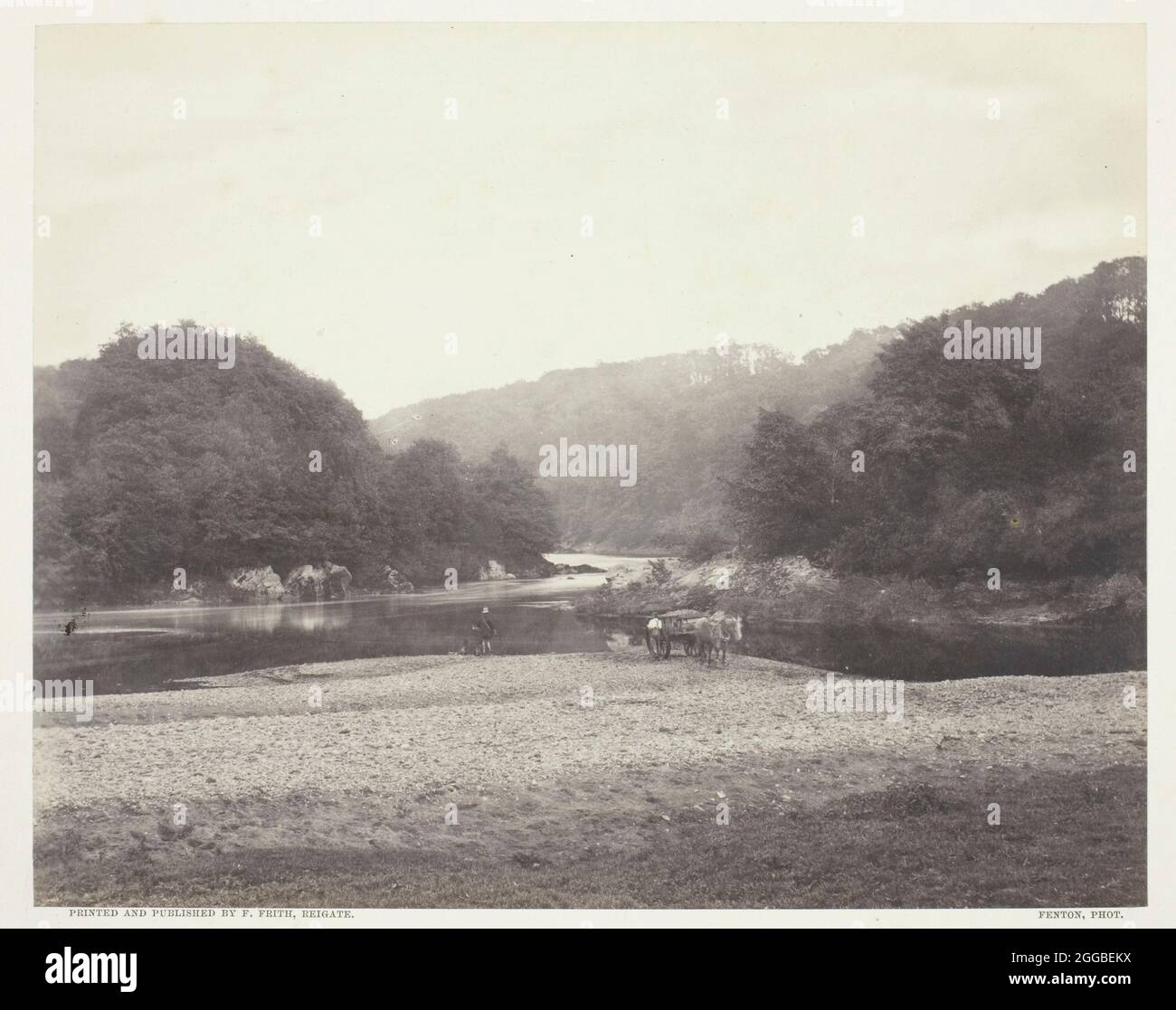 Blick auf die Ribble, Yorkshire, c. 1860, gedruckt c. 1870. Ein Werk aus Albumin-Druck. Stockfoto