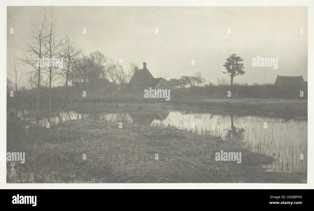 Abend, 1886. Ein Werk aus Platindruck, pl. xxxii aus dem Album "Life and Landscape on the norfolk Broads" (1886); Auflage 200. Stockfoto
