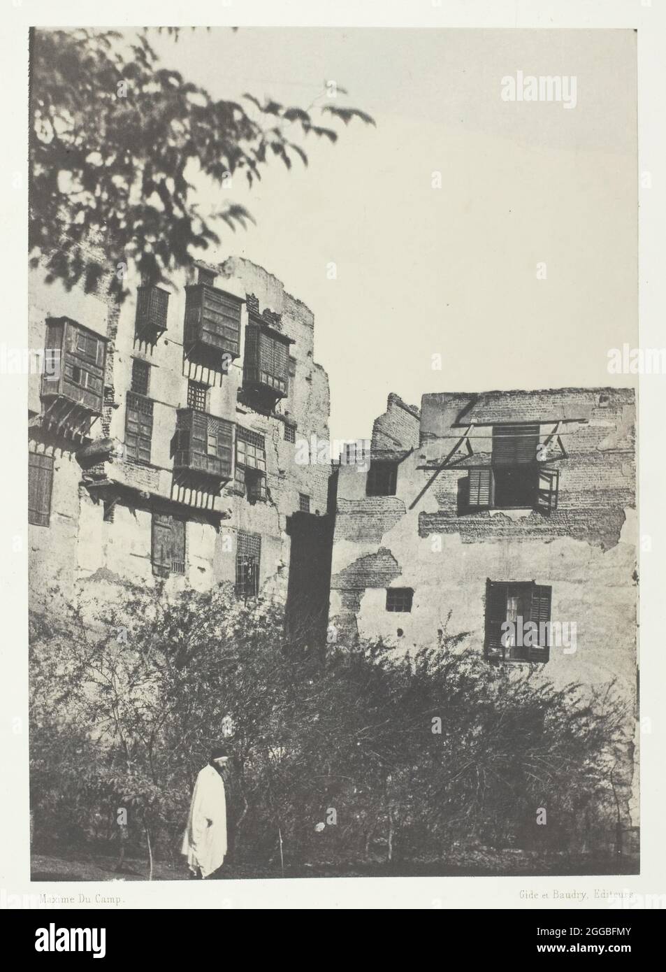 Maison et Jardin dans le Quartier Frank, Le Kaire, 1849/51, gedruckt 1852. Eine Arbeit aus gesalzenem Papierdruck, Platte 3 aus dem Album "egypte, nubie, palestine et syrie" (1852). Stockfoto