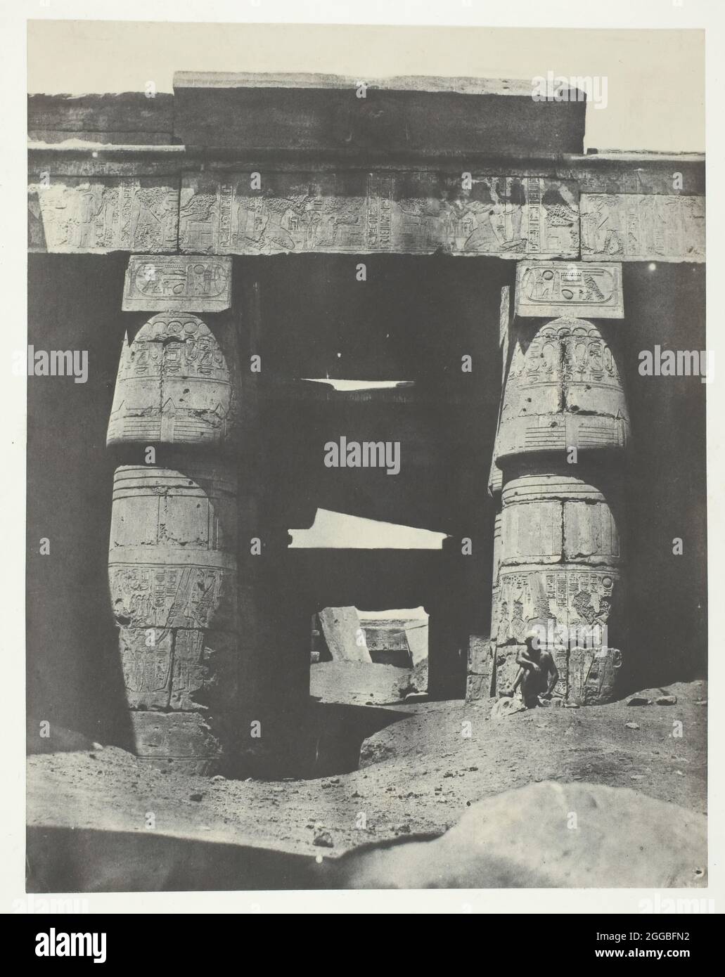 Karnak, Portique du Temple de Khons; TH&#xe8;bes, 1849/51, gedruckt 1852. Eine Arbeit aus gesalzenem Papierdruck, Platte 29 aus dem Album "egypte, nubie, palestine et syrie" (1852). Stockfoto