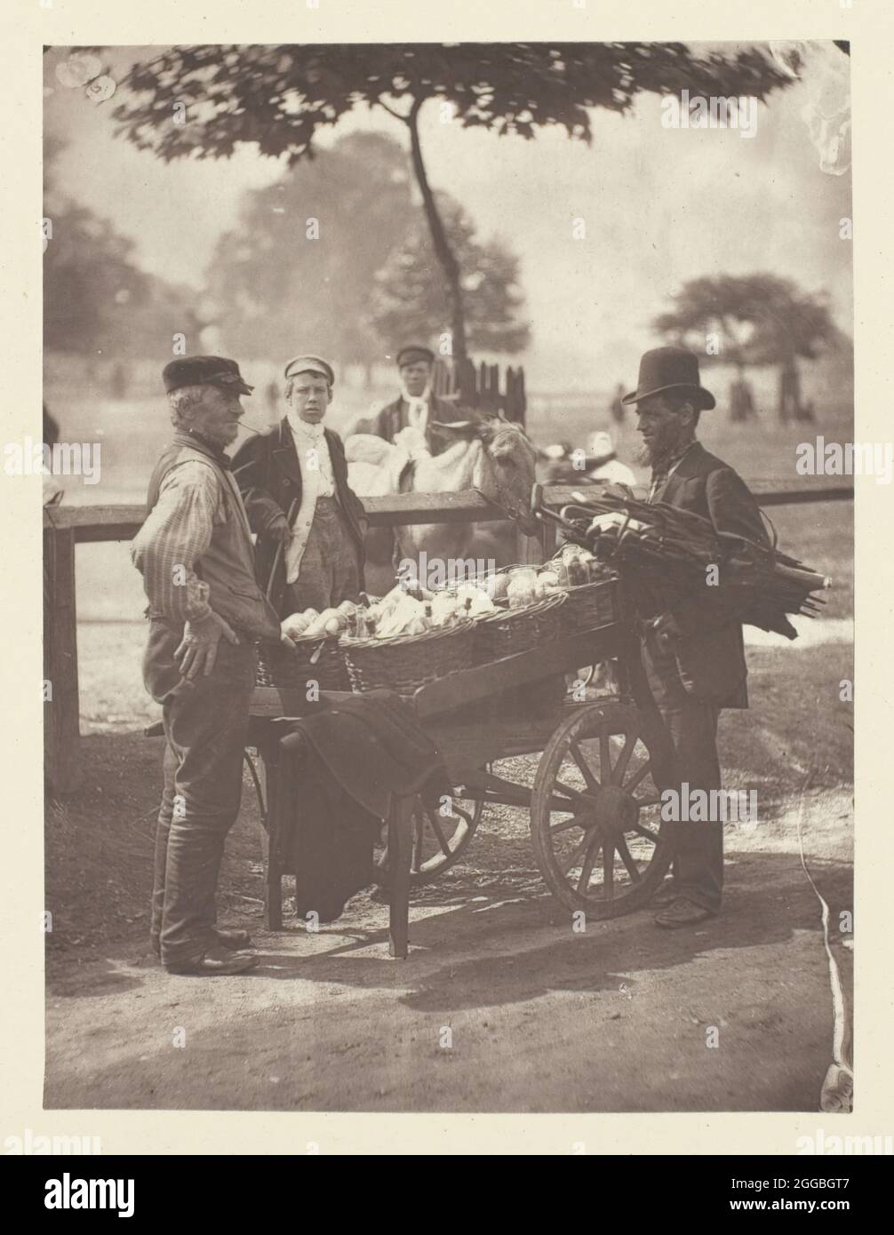 Mush-Faker und Ingwer-Biermacher, 1881. Eine Arbeit aus Holzburytype, Tafel 12 im Buch "Street Incidents" (1881). Stockfoto