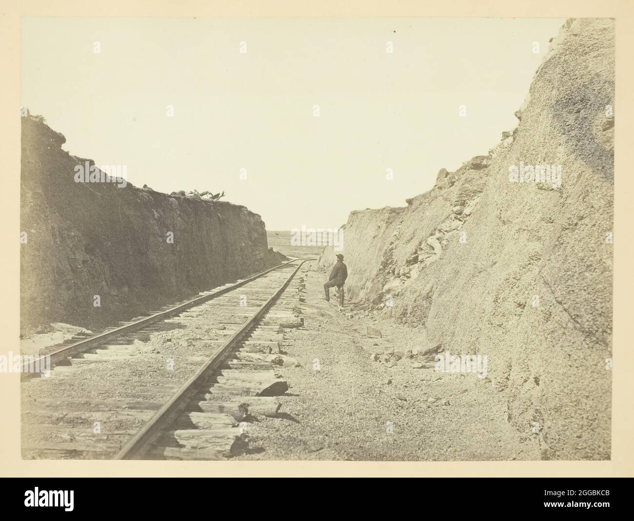 Malloy's Cut, Sherman Station, Laramie Range, 1868/69. Albumendruck, pl. iv aus dem Album "Sun Pictures of Rocky Mountain Scenery" (1870). Stockfoto