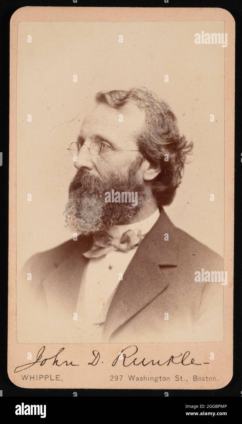 Porträt von John Daniel Runkle (1822-1902), zwischen 1865 und 1873. Stockfoto