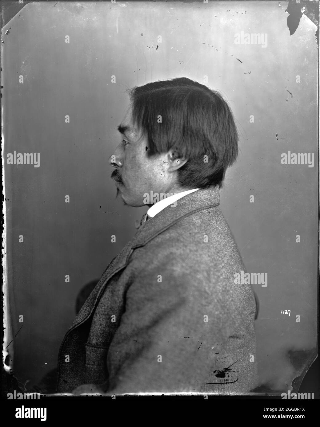 Profil Portrait of Unidentified man, 1880er. Stockfoto