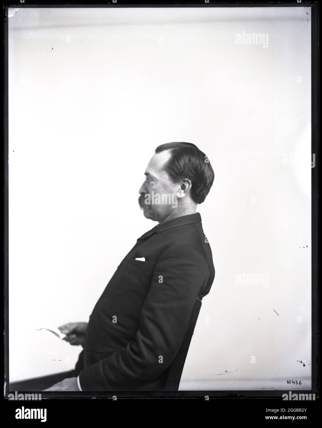 Porträt im Profil von Theodore Nichola Gill (1837-1914), 1880er Jahre. Zoologe, Smithsonian Bibliothekar, Library of Congress Assistant Bibliothekar und Professor an der George Washington University. Stockfoto