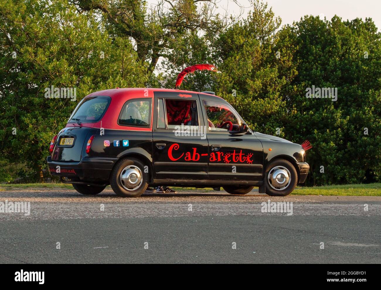 Taxi-arette Taxi-Tour kann im Voraus für Touren in Edinburgh, Edinburgh, Schottland, Großbritannien gebucht werden Stockfoto