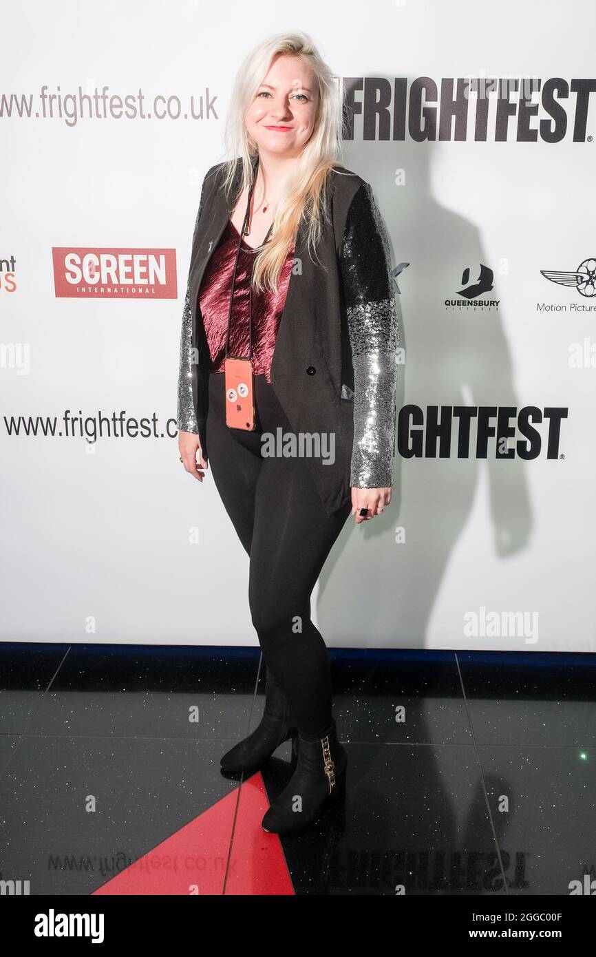 Cineworld Leicester Square, London, Großbritannien. August 2021. Sarah Appleton posiert über das PHÄNOMEN DES FOUND FOOTAGE. Bild nach Kredit: Julie Edwards/Alamy Live News Stockfoto