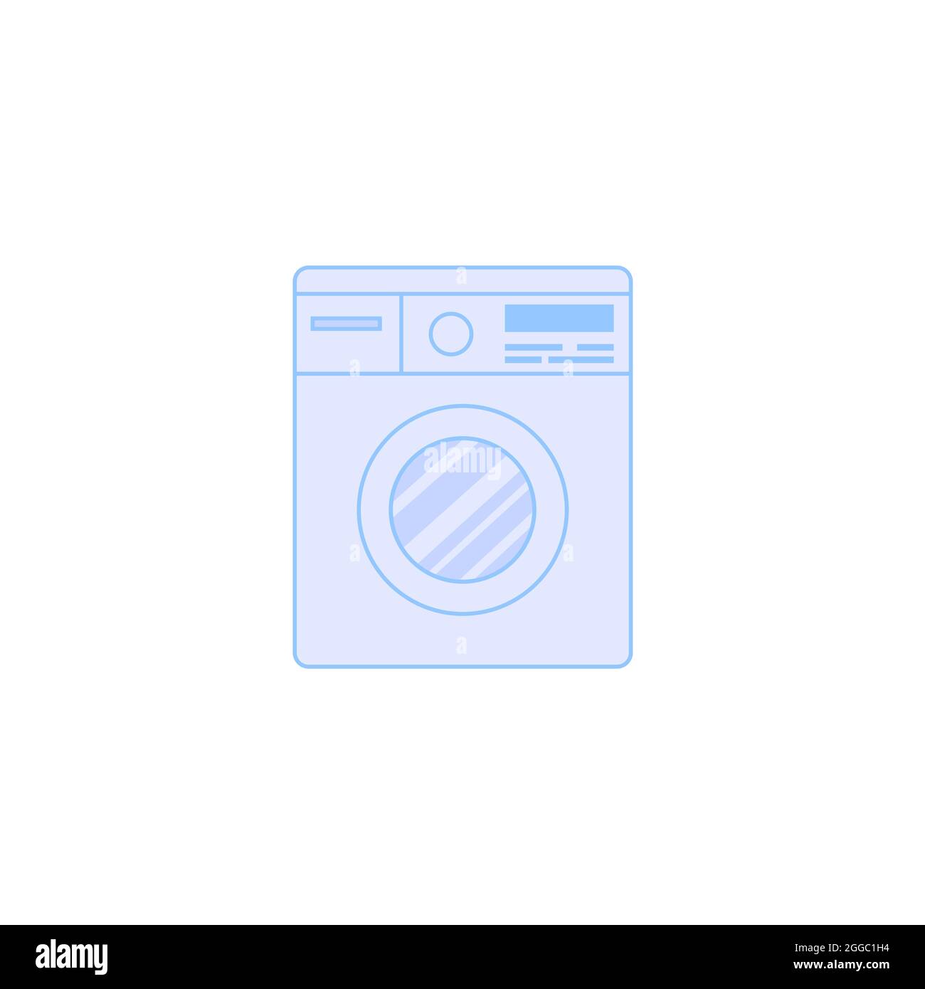 Flat Cartoon Waschmaschine, Haushaltsgeräte, Innenelement Vektor Illustration Konzept Stock Vektor