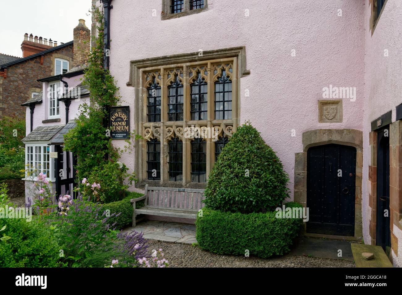 Dovery Manor (Museum), Ende des 15. Jahrhunderts denkmalgeschütztes Herrenhaus & Cottage, Doverhay, Porlock, Somerset. VEREINIGTES KÖNIGREICH Stockfoto