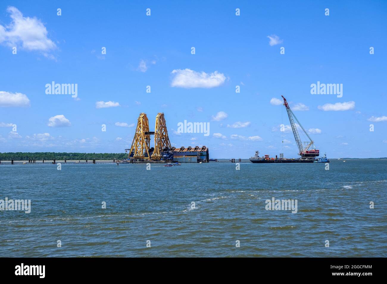 Schiffswrack-Bergung Stockfoto