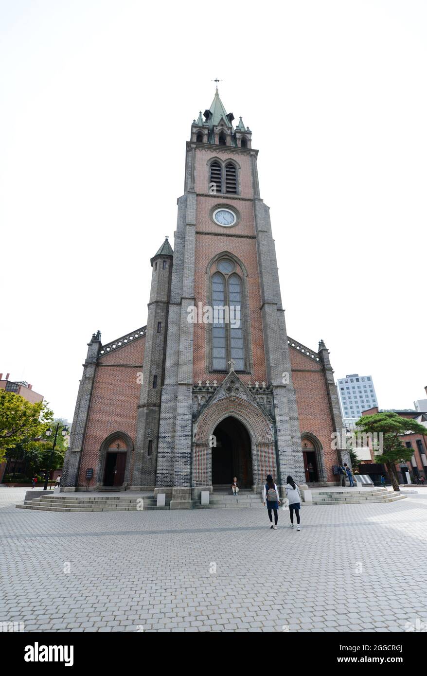 Die Myeongdong Kathedrale in Seoul, Südkorea. Stockfoto