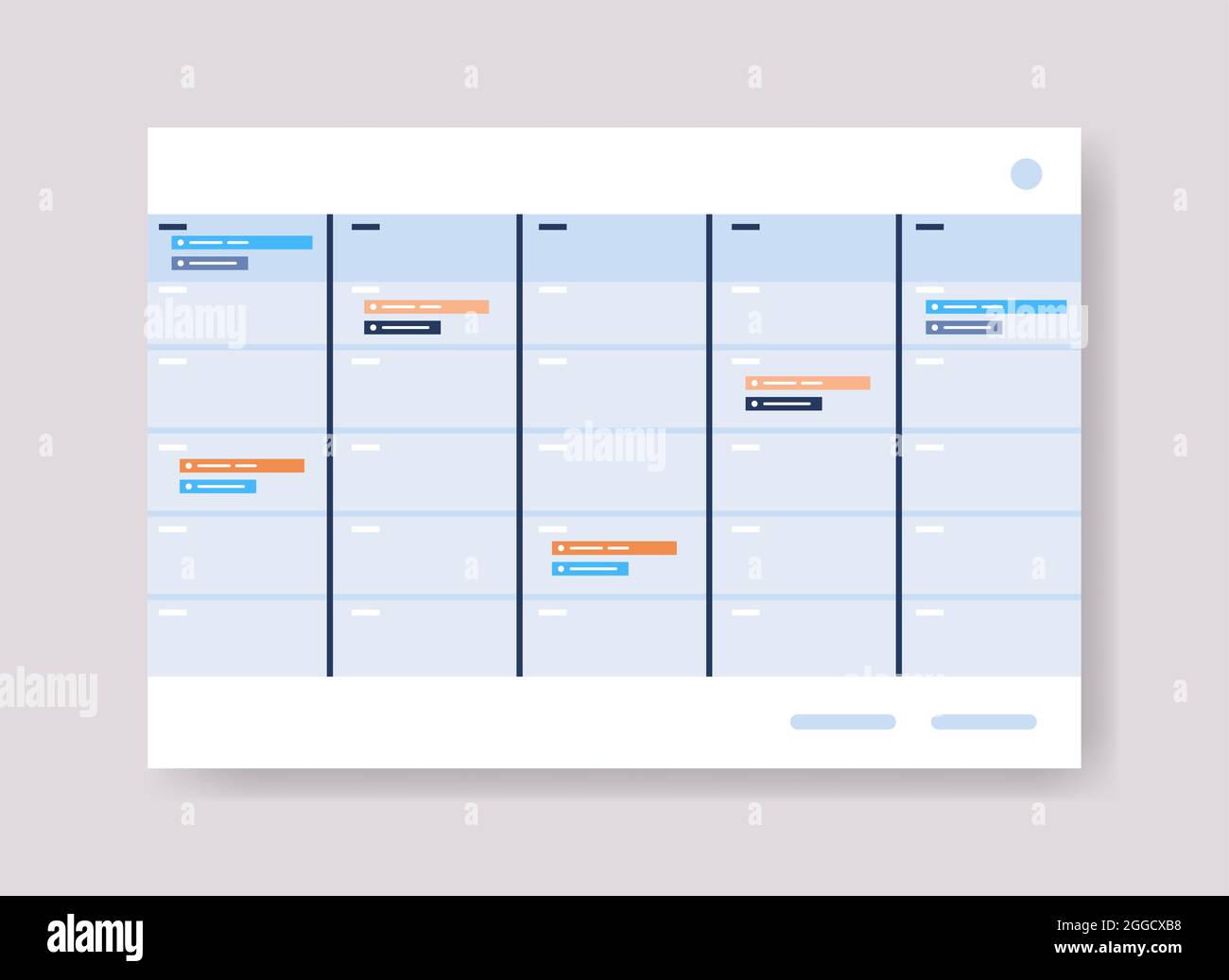Planungsplan Online-Planer Organisator Kalender mit Aufgaben  Informationboard Zeitmanagement der Organisation Stock-Vektorgrafik - Alamy