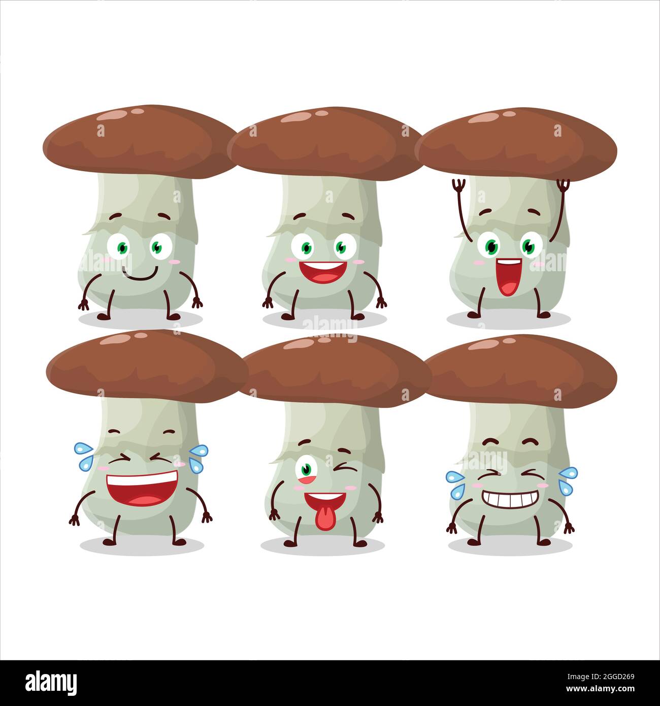Cartoon-Charakter von Suillus Pilz mit Lächeln Ausdruck. Vektorgrafik Stock Vektor