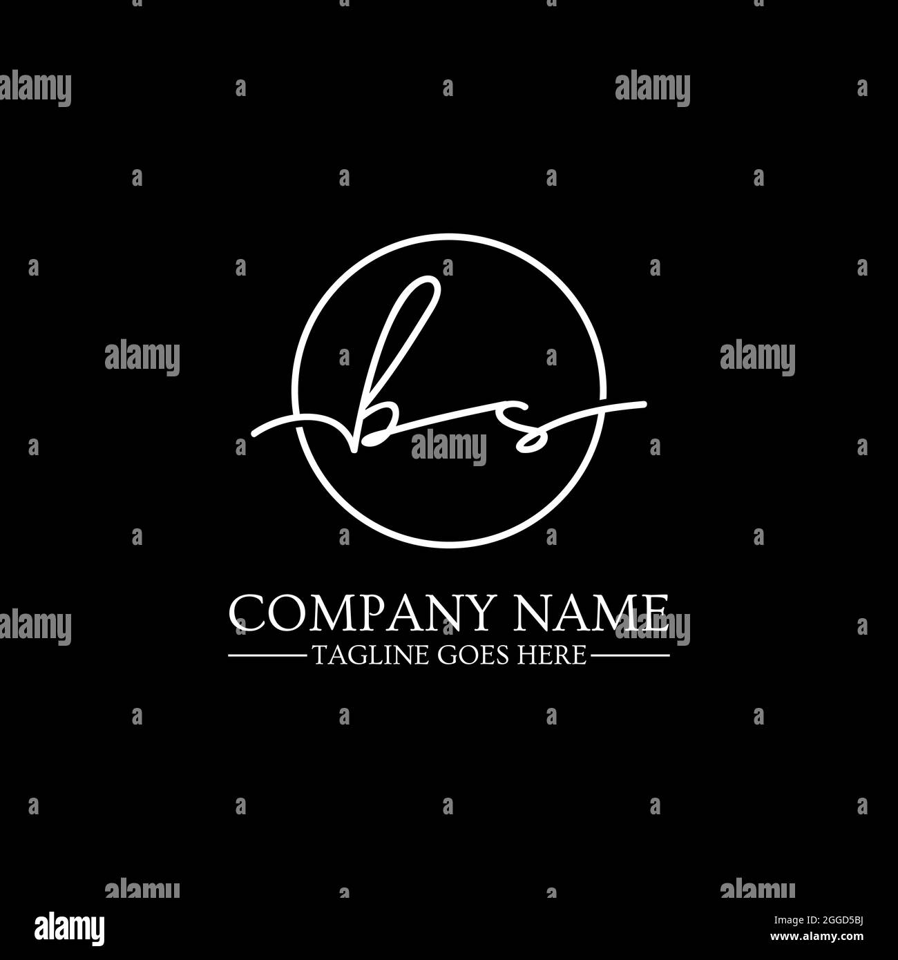 Unterschrift Initialname BS Logo Design Vektor, B S Initial Handschrift Vektor Illustration Stock Vektor