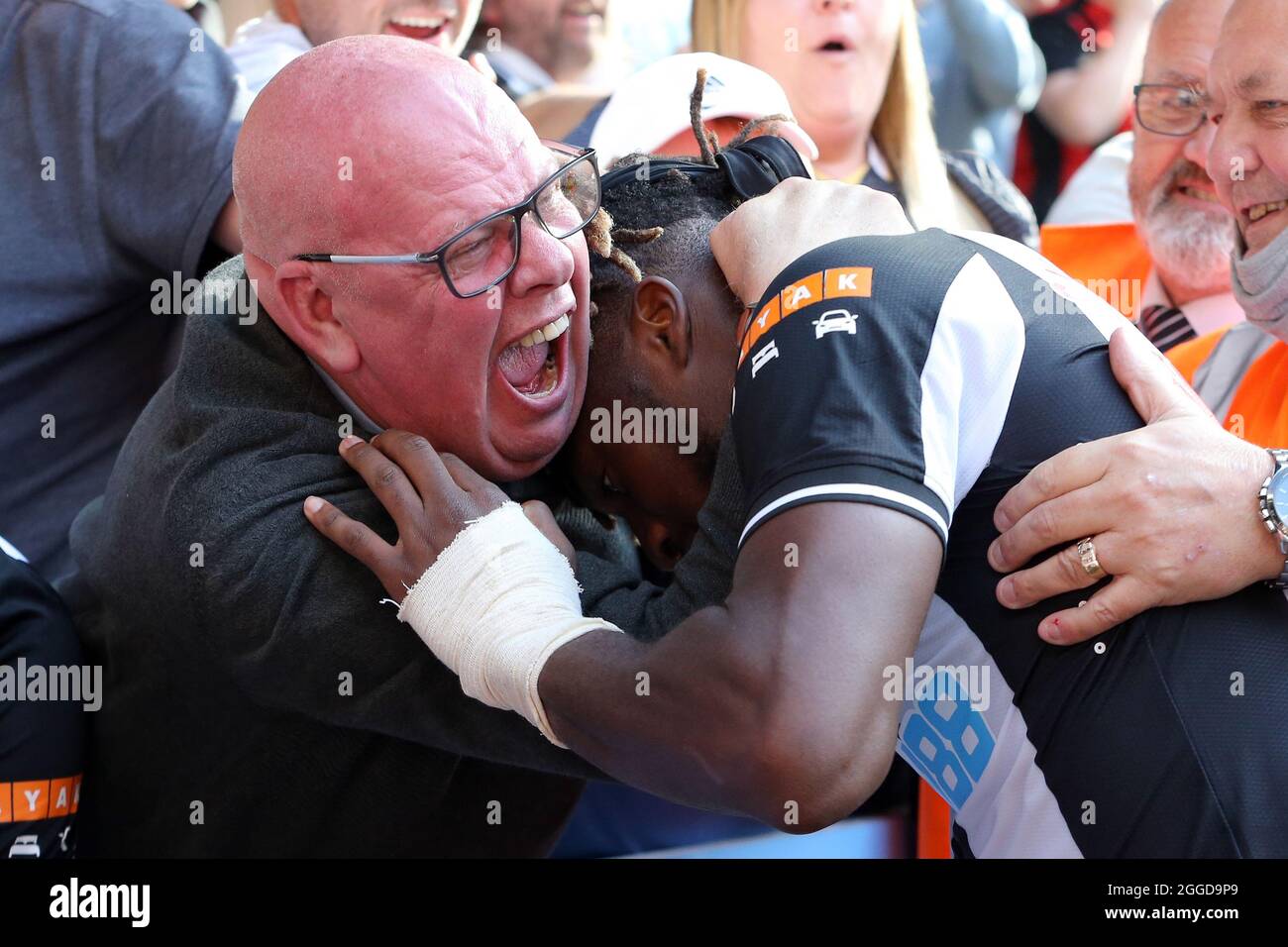 ALLAN SAINT-MAXIMIN, FANS, NEWCASTLE UNITED FC V SOUTHAMPTON FC, 2021 Stockfoto