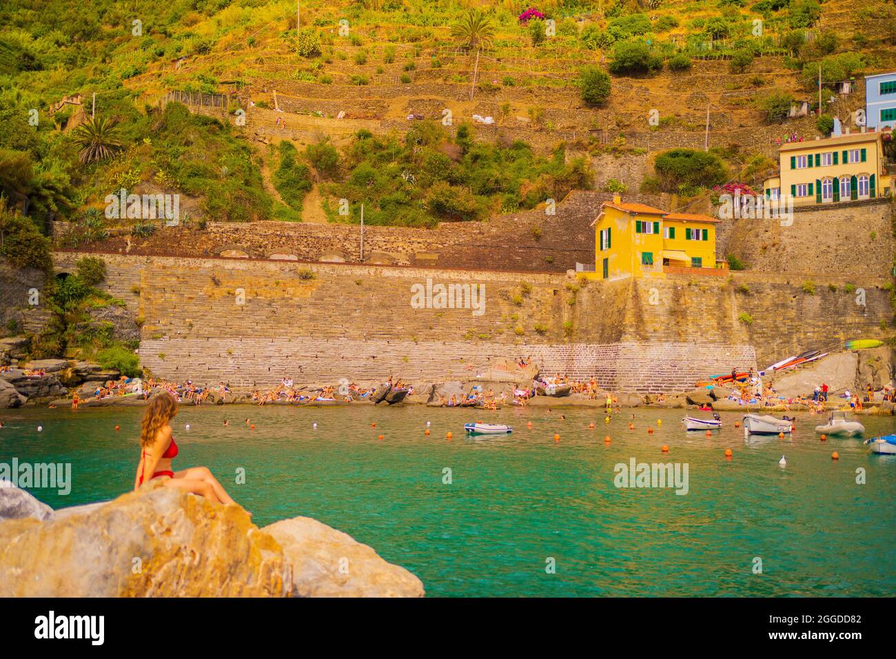 Bunte Naturbilder für italienischen Turismus und Zeitschriften habe ich in vernazza cinque terre italien aufgenommen Stockfoto