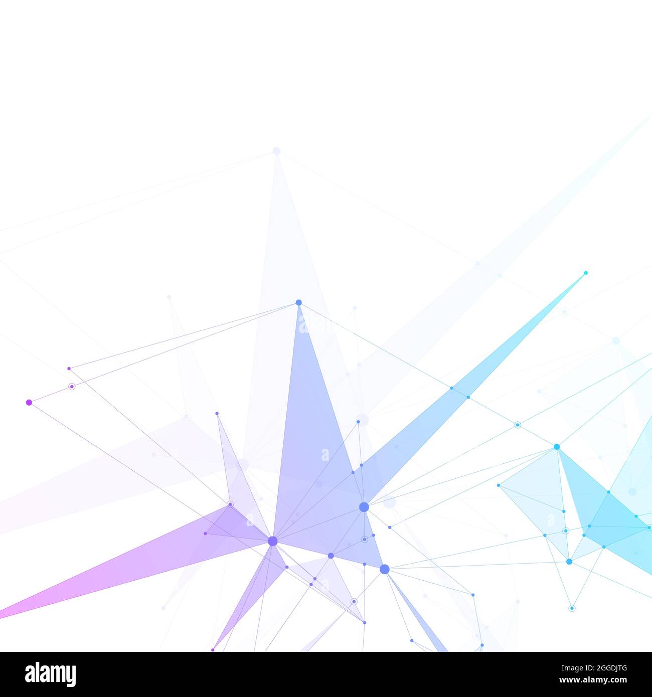 Abstrakte medizinischen Hintergrund DNA-Forschung, Molekül, Genetik, Genom, DNA-Kette. Genetische Analyse kunst Konzept mit Sechsecke, Linien, Punkte Stockfoto