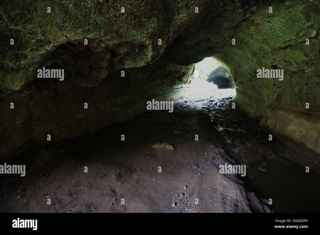 Lavatunnel in der Nähe von Caldeira auf der Insel Graciosa, Azoren Stockfoto