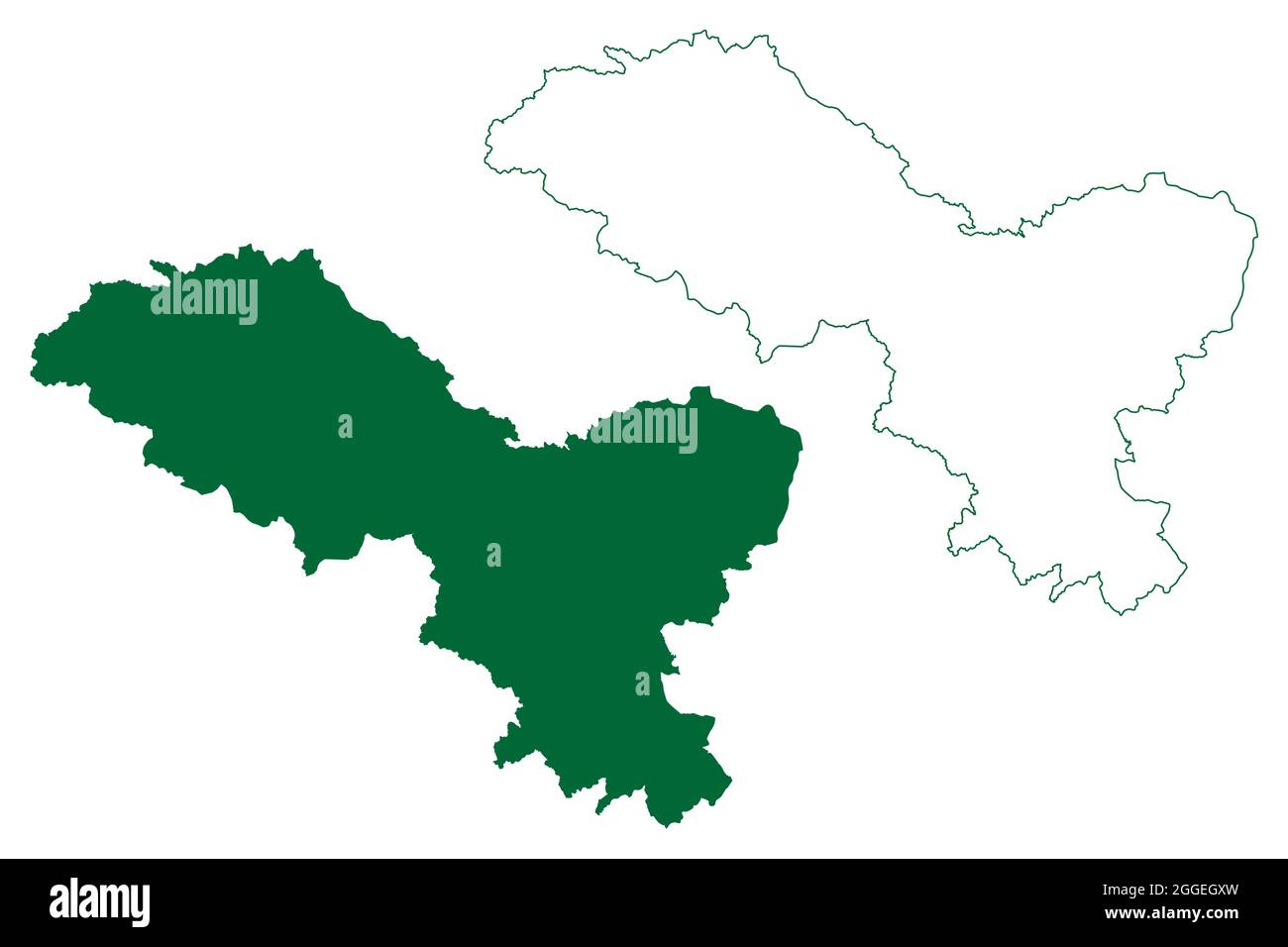 Leh Bezirk (Ladakh Union Gebiet, Republik Indien) Karte Vektor Illustration, scribble Skizze Leh Karte Stock Vektor