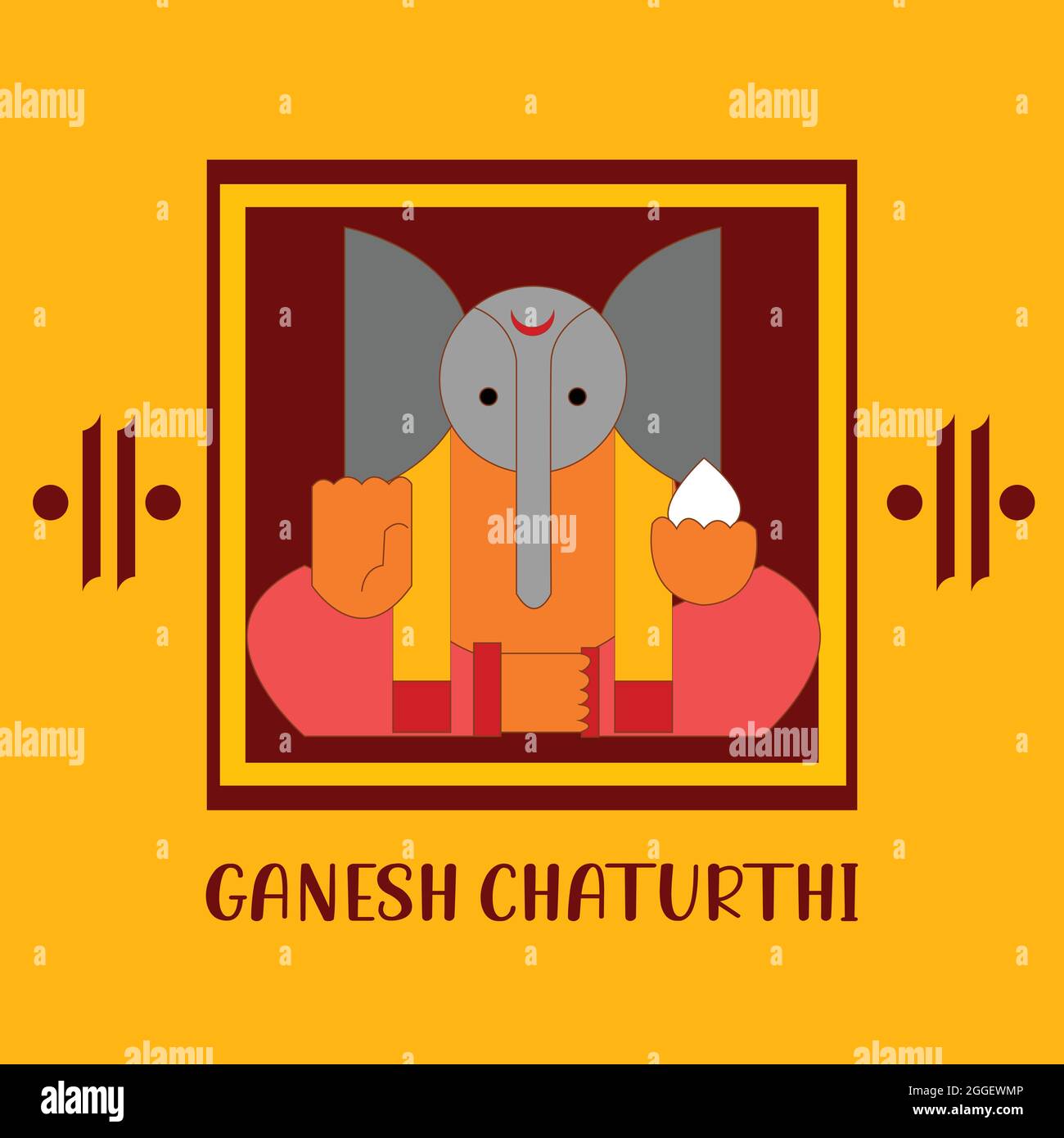 Illustration von Ganesh Chaturth zum Fest des Gottes Ganesh. Farbenfroher Hintergrund Stock Vektor