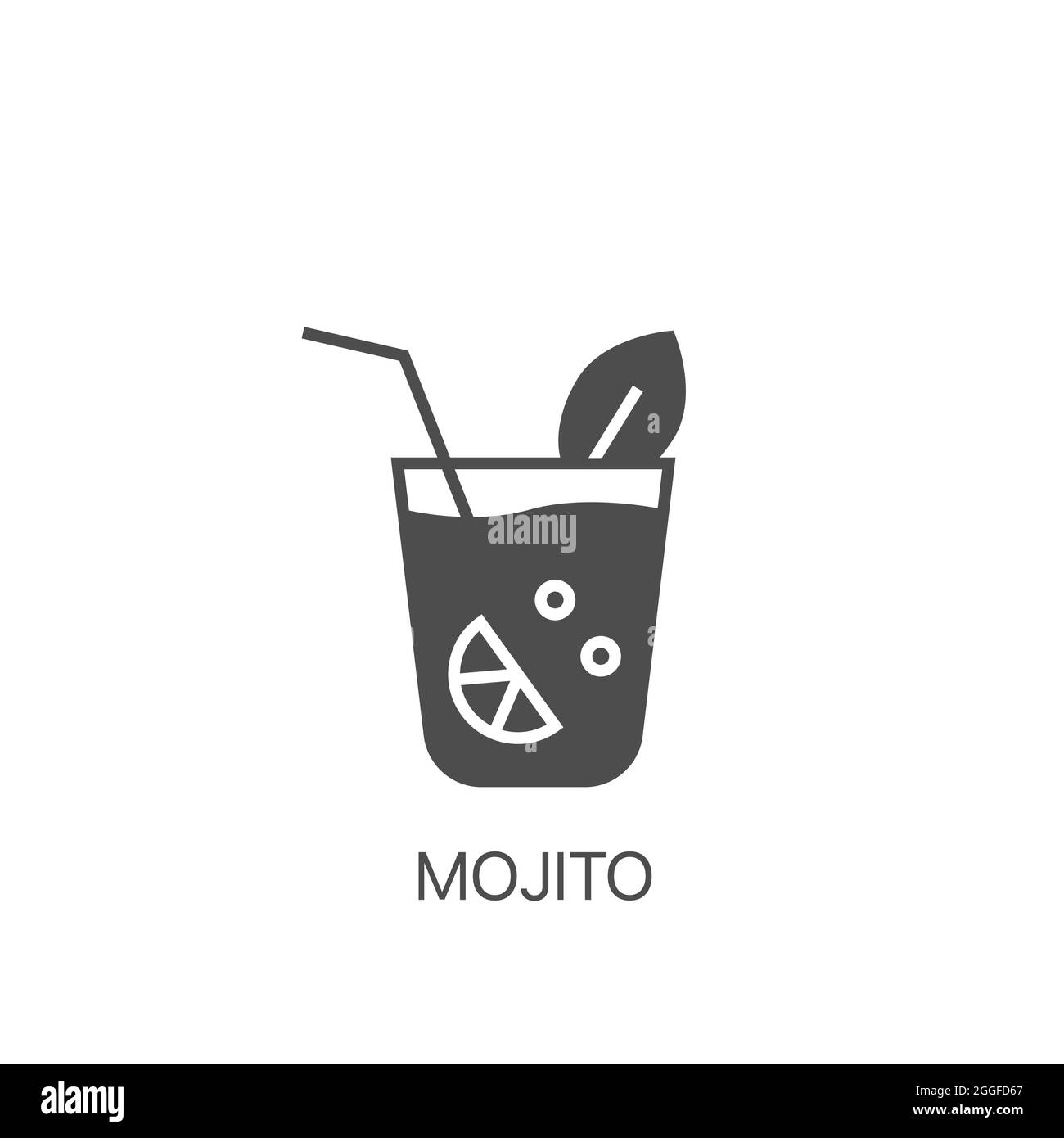 Mojito-Vektor-Symbol. Dünne Linie schwarzes Mojito-Symbol Stock Vektor