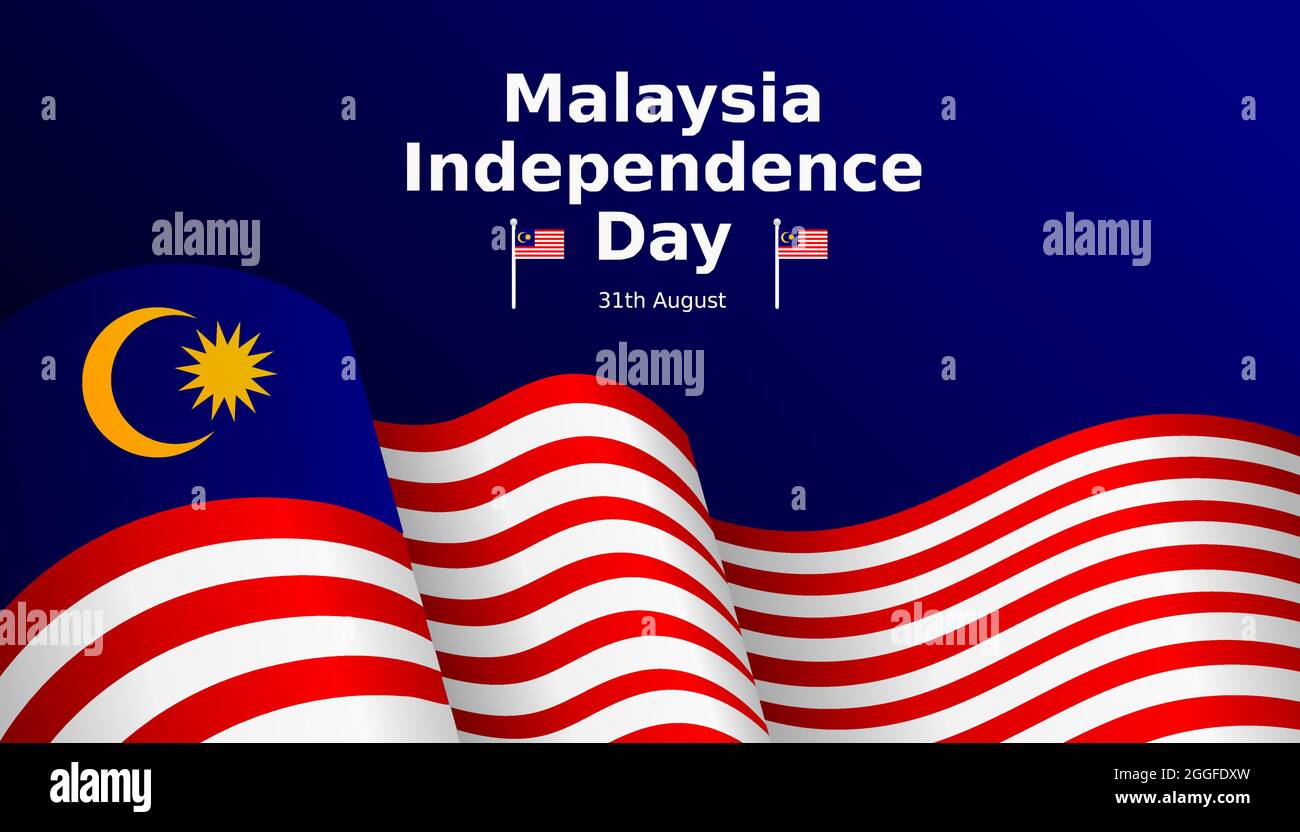 malaysia Unabhängigkeit Tag Vektor Illustration Banner Design Stock Vektor