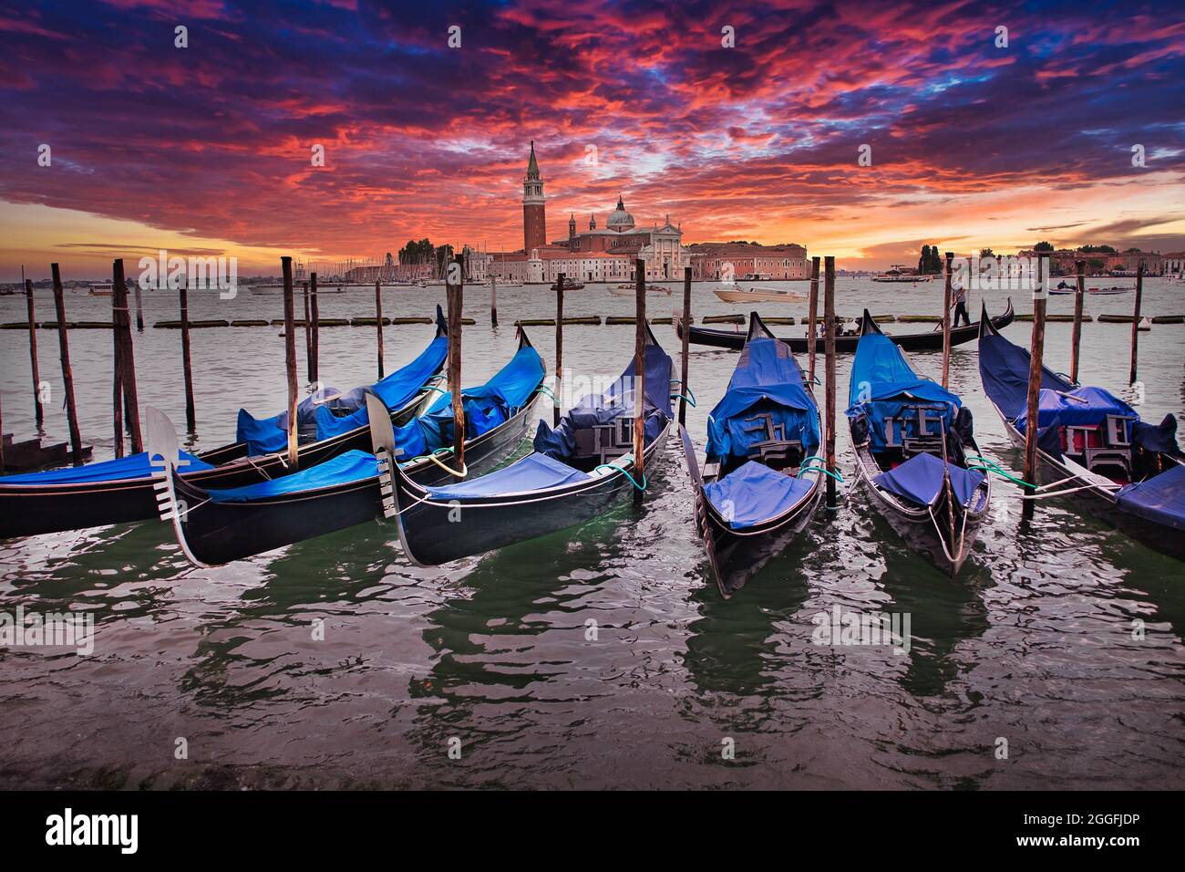 Venedig-Sonnenuntergang Stockfoto