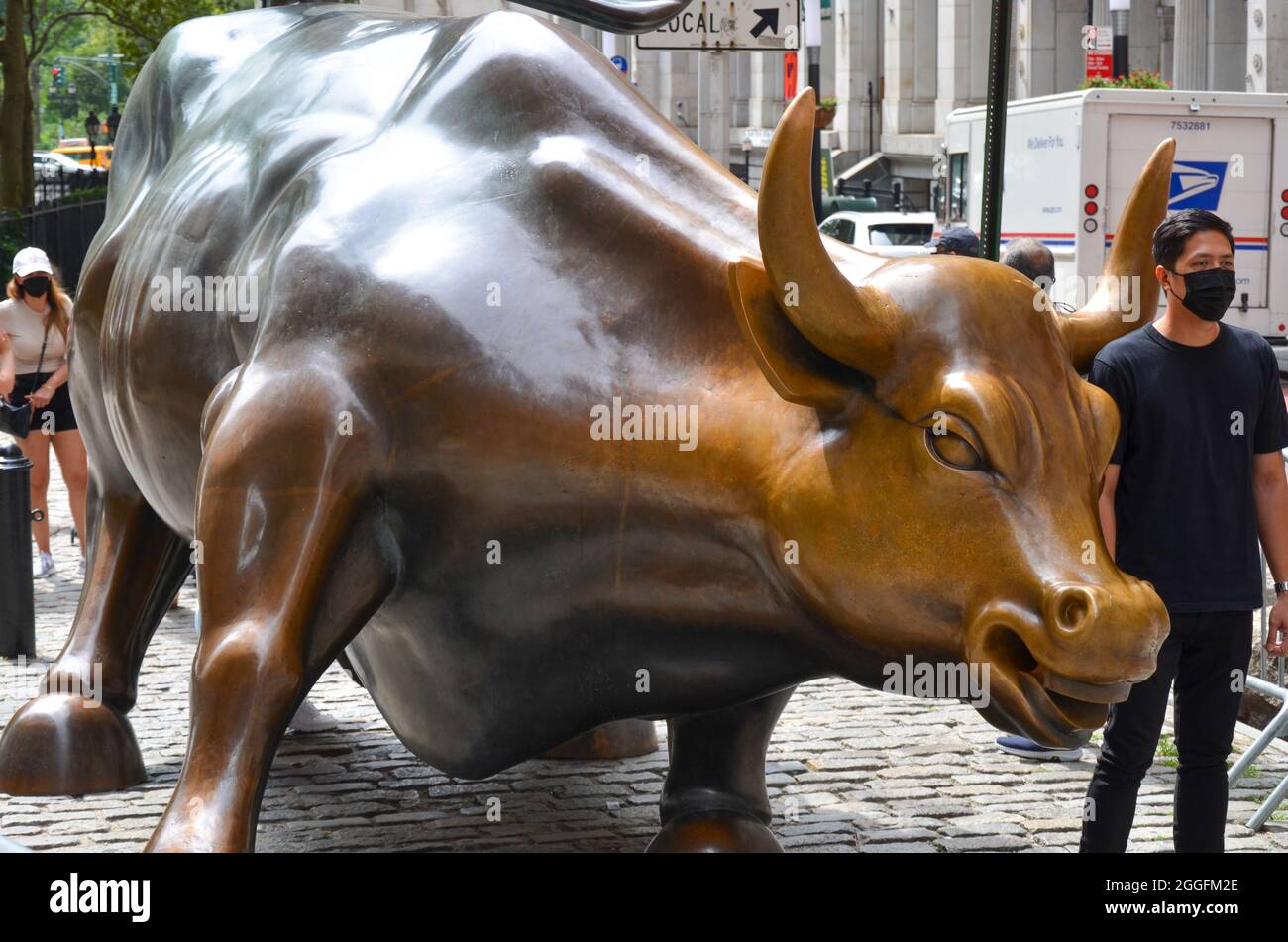 Wall Street in New York City. Stockfoto