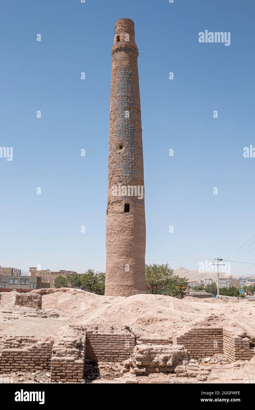 Historische Minarette in Herat wurde unter der Herrschaft von Shahrukh Mirza im Jahr 1438 in Afghanistan gebaut Stockfoto
