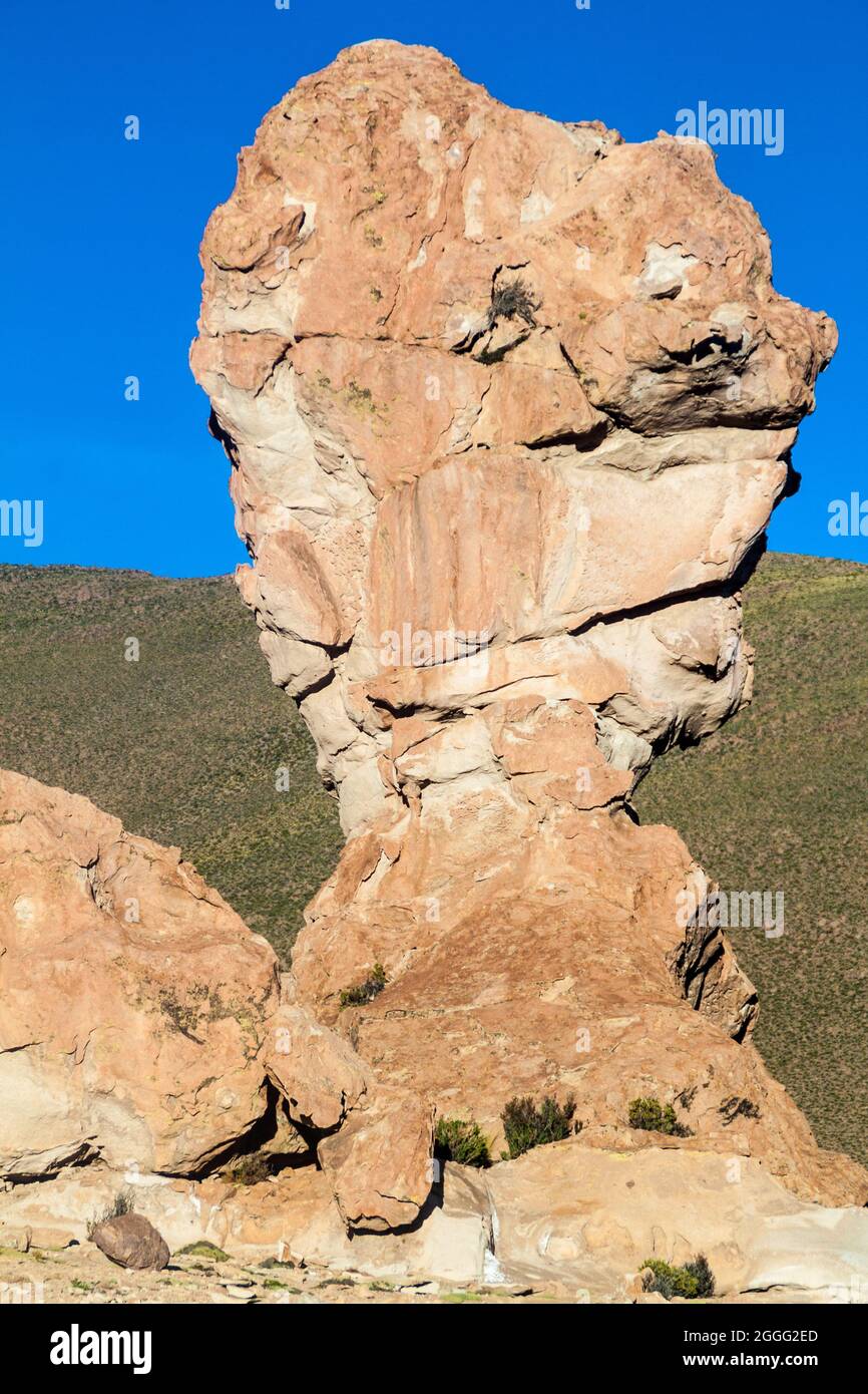 Felsformation namens Copa del Mundo (Weltmeisterschaft) in Bolivien Stockfoto