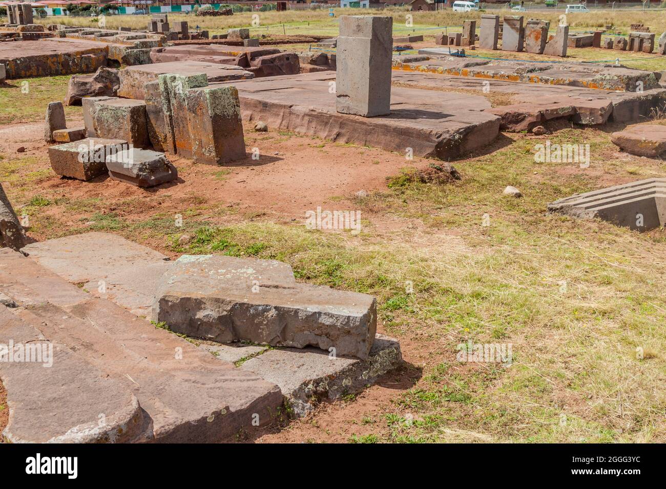Pumapunku, präkolumbianische archäologische Stätte, Bolivien Stockfoto
