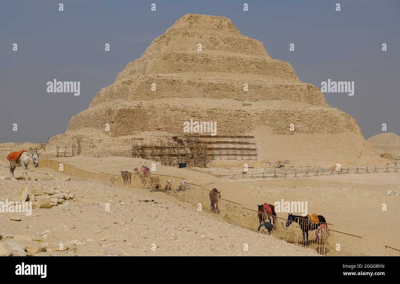 Ägypten Kairo - Schritt Pyramide von Djoser in Saqqara Nekropole Stockfoto