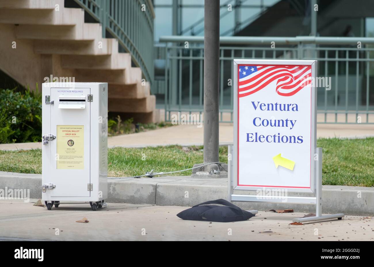 Eine Wahlurne in der Ronald Reagan Presidential Library, Mittwoch, den 18. August 2021, im Simi Valley, Kaif. Stockfoto